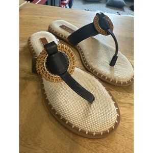Nautica Canvas Womens‎ Sandal Sz 7.5 Navy Braided Rope Strap Nautical Boating